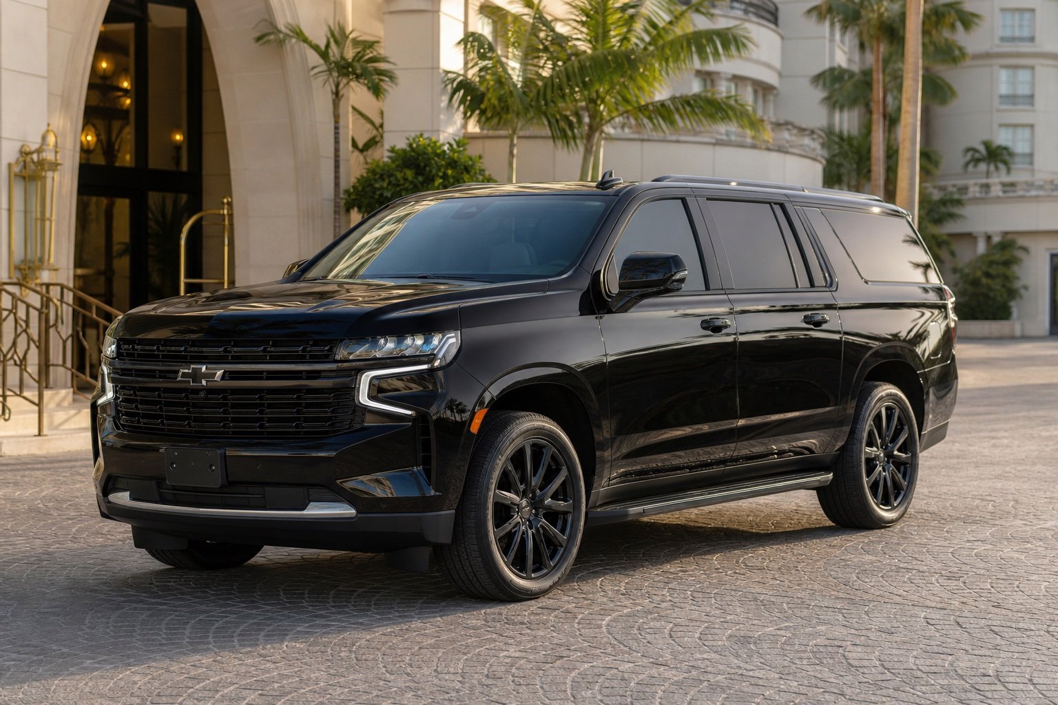 Black Chevrolet Suburban SUV for San Diego to LAX family airport transfers
